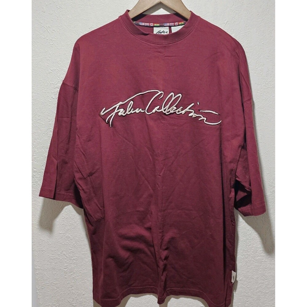 Vtg Y2K Fubu Collection International Embroidered Maroon T shirt XXL Limited Edt
